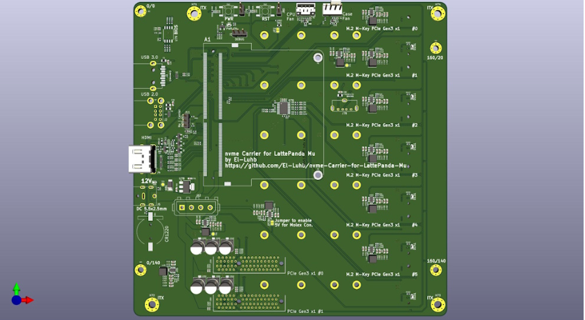 基于 LattePanda-Mu 的 nvme 载板